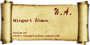 Wingert Álmos névjegykártya